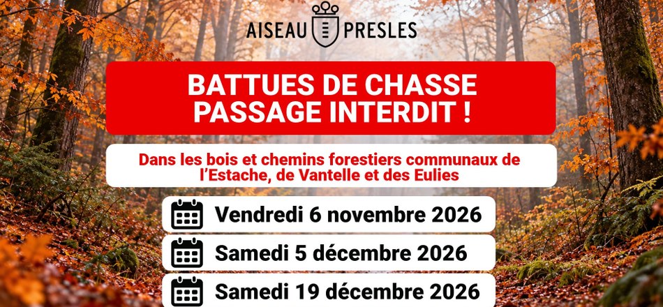 Battues de chasse - Interdiction de circuler