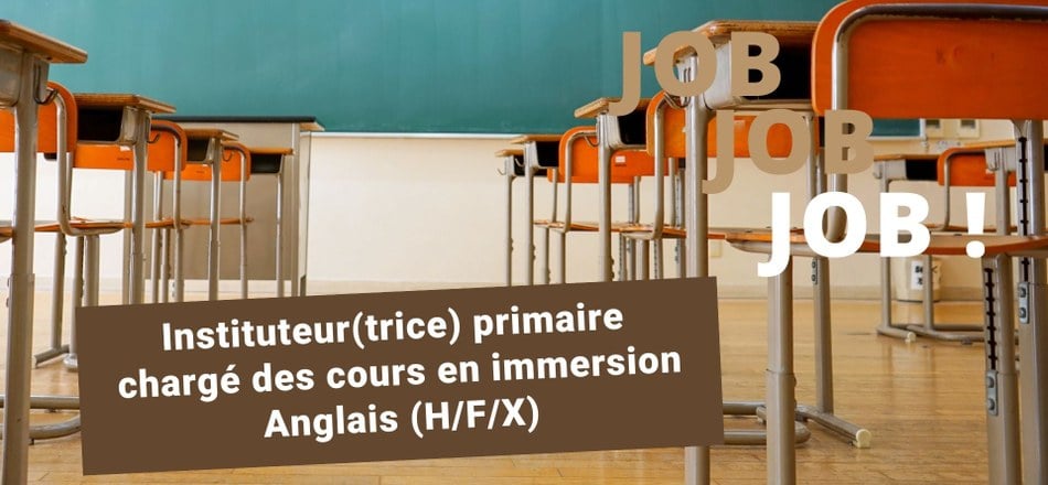 Instituteur(trice) primaire chargé des cours en immersion - Anglais (H/F/X)